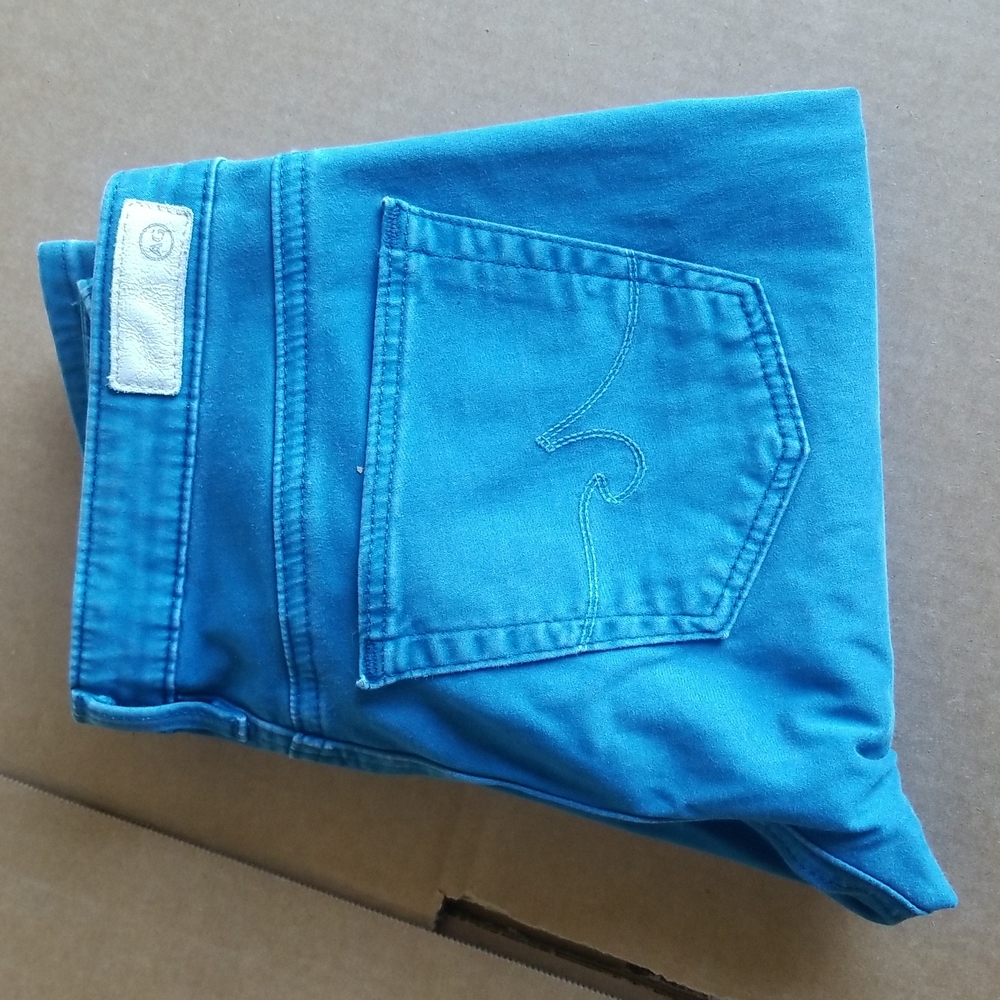 ADRIANO GOLDSCHMIED "THE STILT CROP" CIGARETTE CROP PANTS SZ 26X25 SEA BLUE - Picture 11 of 11
